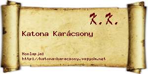 Katona Karácsony névjegykártya