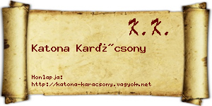 Katona Karácsony névjegykártya